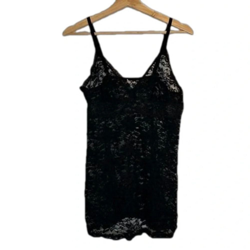 Black lace camisole Medium Large sexy boudoir vintage style retro layering pinup